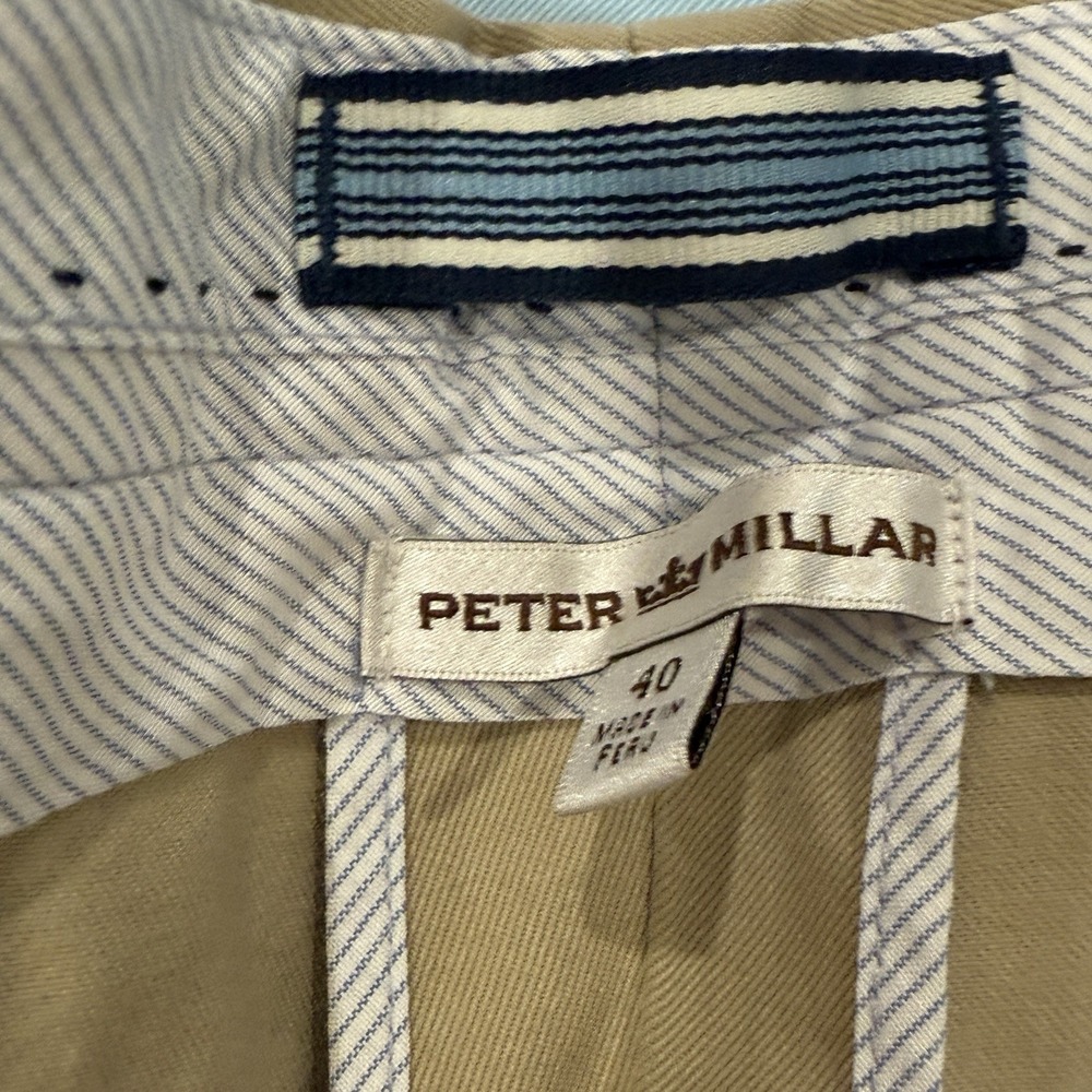 Peter Millar Shorts Mens 40 Beige Golf Outdoor Khaki Blue X2 Lot Flat Front - Picture 3 of 10